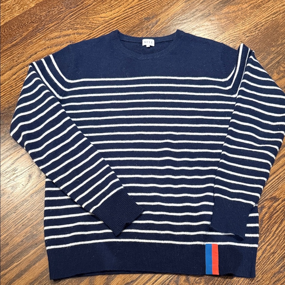 Kyle Navy/Cream Striped Cashmere Sweater